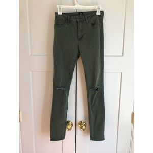 Just Black green distressed skinny stretch jeans